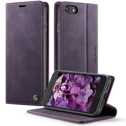CASEME For iPhone 7 4.7 inch / iPhone 8 4.7 inch / iPhone SE (2020) / iPhone SE (2022) / iPhone 6 4.7-inch Case  033 Series RFID Blocking Wallet Stand Calf Texture Leather Phone Cover