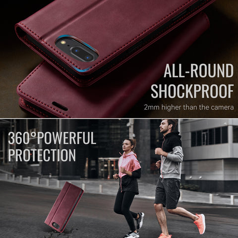CASEME For iPhone 7 Plus 5.5 inch / iPhone 8 Plus 5.5 inch / iPhone 6 Plus 5.5 inch Case  033 Series RFID Blocking Wallet Stand Calf Texture Leather Phone Cover