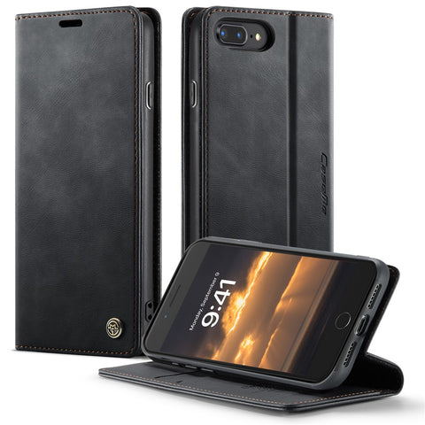 CASEME For iPhone 7 Plus 5.5 inch / iPhone 8 Plus 5.5 inch / iPhone 6 Plus 5.5 inch Case  033 Series RFID Blocking Wallet Stand Calf Texture Leather Phone Cover