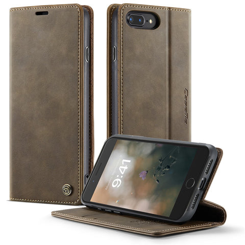 CASEME For iPhone 7 Plus 5.5 inch / iPhone 8 Plus 5.5 inch / iPhone 6 Plus 5.5 inch Case  033 Series RFID Blocking Wallet Stand Calf Texture Leather Phone Cover