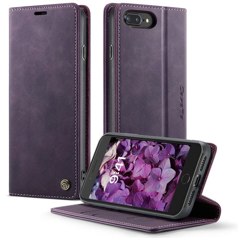 CASEME For iPhone 7 Plus 5.5 inch / iPhone 8 Plus 5.5 inch / iPhone 6 Plus 5.5 inch Case  033 Series RFID Blocking Wallet Stand Calf Texture Leather Phone Cover