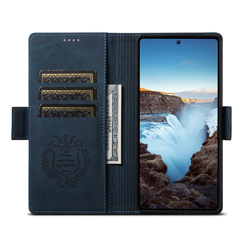 SUTENI J07 For Samsung Galaxy S23 Ultra Magnetic Case Litchi Texture Leather Wallet Phone Cover