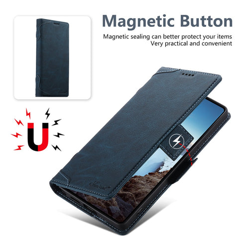 SUTENI J07 For Samsung Galaxy S23 Ultra Magnetic Case Litchi Texture Leather Wallet Phone Cover