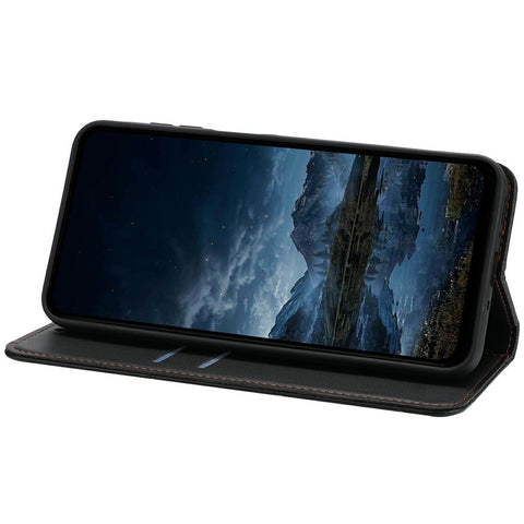 For Xiaomi Redmi Note 14 4G (163.25mm) Wallet Case Line Imprinted Leather Stand Phone Cover with Wrist Strap