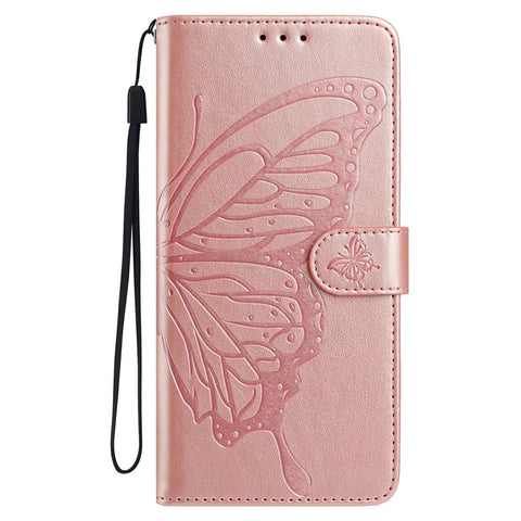 For iPhone 17 Case Butterfly Imprinted Wallet Stand PU Leather Flip Phone Cover with Strap