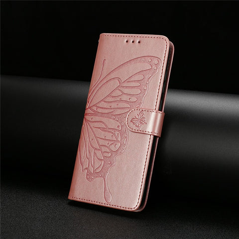 For iPhone 17 Case Butterfly Imprinted Wallet Stand PU Leather Flip Phone Cover with Strap