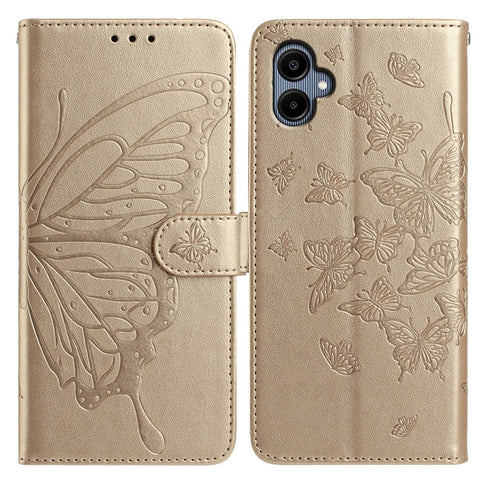 For Samsung Galaxy A06 5G / A06 4G Case Butterfly Imprinted Wallet Stand PU Leather Flip Phone Cover with Strap