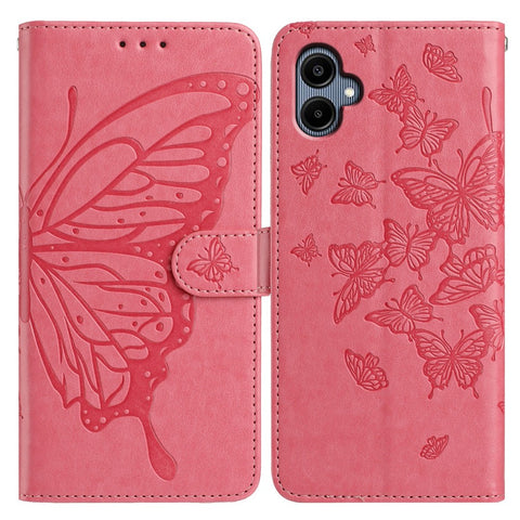 For Samsung Galaxy A06 5G / A06 4G Case Butterfly Imprinted Wallet Stand PU Leather Flip Phone Cover with Strap