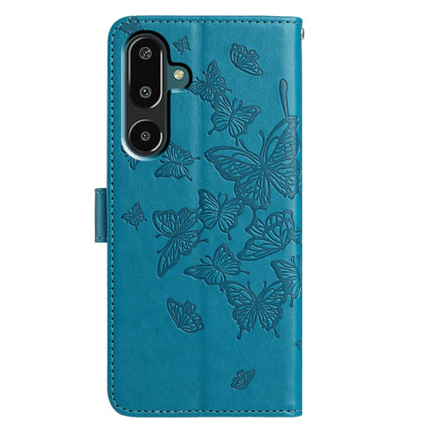 For Samsung Galaxy M16 5G / F16 5G Case Butterfly Imprinted Wallet Stand PU Leather Flip Phone Cover with Strap
