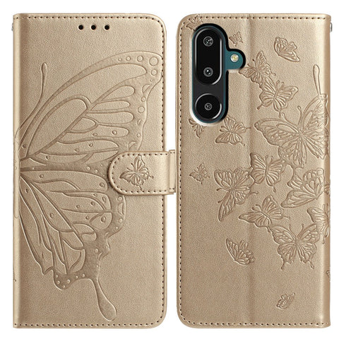 For Samsung Galaxy M16 5G / F16 5G Case Butterfly Imprinted Wallet Stand PU Leather Flip Phone Cover with Strap