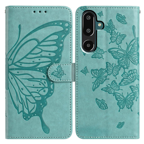 For Samsung Galaxy M16 5G / F16 5G Case Butterfly Imprinted Wallet Stand PU Leather Flip Phone Cover with Strap