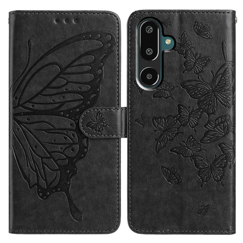 For Samsung Galaxy M16 5G / F16 5G Case Butterfly Imprinted Wallet Stand PU Leather Flip Phone Cover with Strap