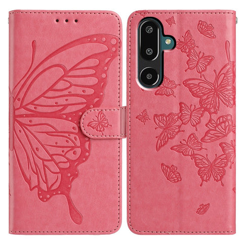 For Samsung Galaxy M16 5G / F16 5G Case Butterfly Imprinted Wallet Stand PU Leather Flip Phone Cover with Strap