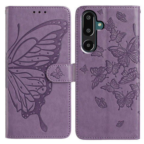 For Samsung Galaxy M16 5G / F16 5G Case Butterfly Imprinted Wallet Stand PU Leather Flip Phone Cover with Strap