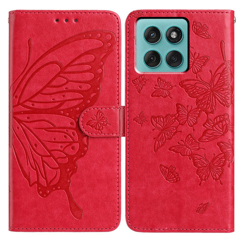For Motorola Edge 60 Fusion 5G Case Butterfly Imprinted Wallet Stand PU Leather Flip Phone Cover with Strap