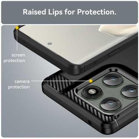 For Motorola Edge 60 Pro 5G / Edge (2025) 5G Case Protective Phone Cover Carbon Fiber Texture Brushed