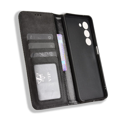 For Oppo A5 4G Leather Case Wallet Stand Retro Texture Phone Cover