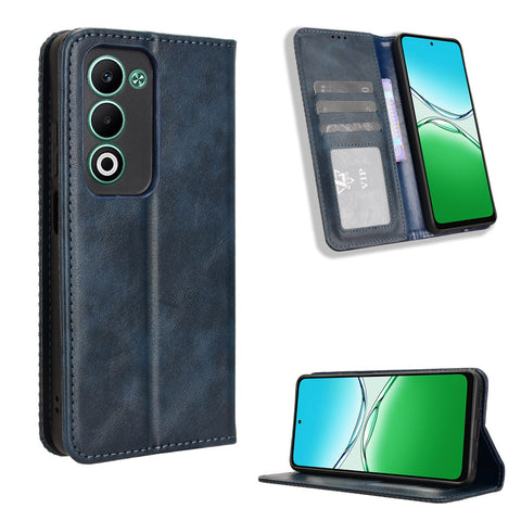 For Oppo A5 4G Leather Case Wallet Stand Retro Texture Phone Cover