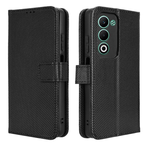 For Oppo A5 5G / Oppo A5 4G Leather Wallet Case with Strap Diamond Texture Phone Cover