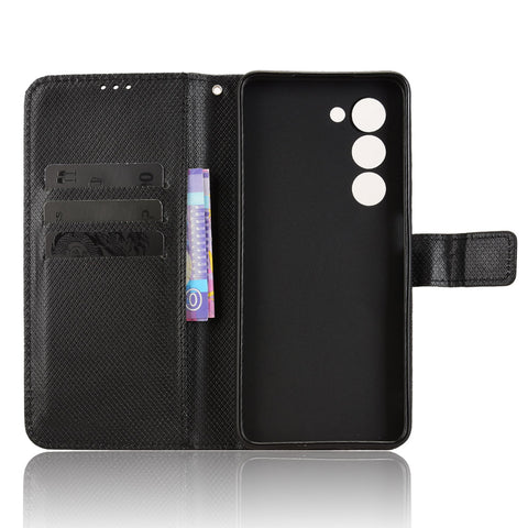 For Oppo A5 5G / Oppo A5 4G Leather Wallet Case with Strap Diamond Texture Phone Cover