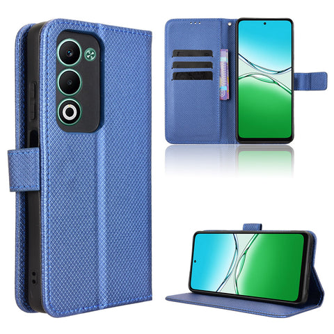 For Oppo A5 5G / Oppo A5 4G Leather Wallet Case with Strap Diamond Texture Phone Cover