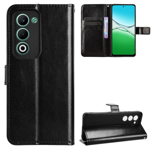 For Oppo A5 5G / Oppo A5 4G PU Leather Case with Strap Crazy Horse Texture Phone Wallet Cover
