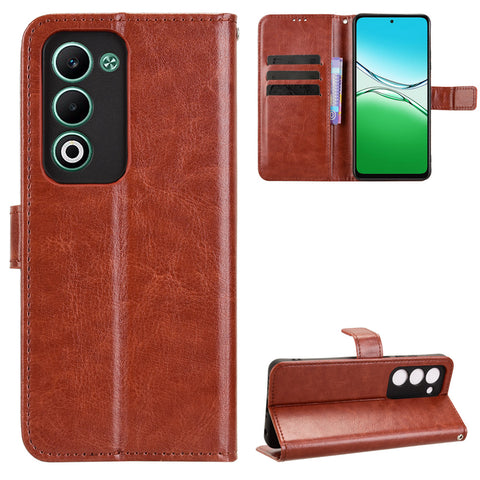 For Oppo A5 5G / Oppo A5 4G PU Leather Case with Strap Crazy Horse Texture Phone Wallet Cover