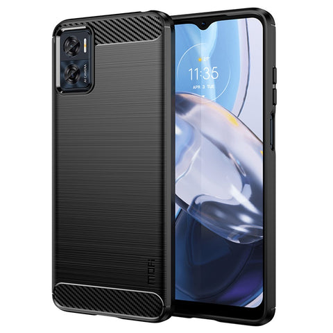 MOFI JK TPU Series-1 for Motorola Moto E22 4G / E22i 4G TPU Phone Cover Brushed Surface Carbon Fiber Texture Scratch Resistant Phone Case