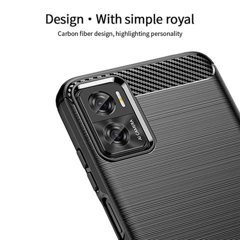 MOFI JK TPU Series-1 for Motorola Moto E22 4G / E22i 4G TPU Phone Cover Brushed Surface Carbon Fiber Texture Scratch Resistant Phone Case