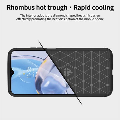 MOFI JK TPU Series-1 for Motorola Moto E22 4G / E22i 4G TPU Phone Cover Brushed Surface Carbon Fiber Texture Scratch Resistant Phone Case