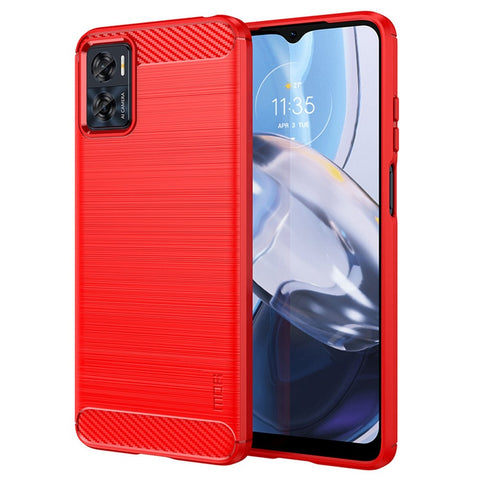 MOFI JK TPU Series-1 for Motorola Moto E22 4G / E22i 4G TPU Phone Cover Brushed Surface Carbon Fiber Texture Scratch Resistant Phone Case