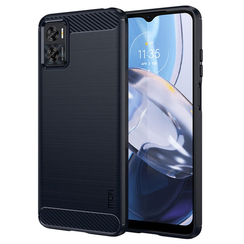MOFI JK TPU Series-1 for Motorola Moto E22 4G / E22i 4G TPU Phone Cover Brushed Surface Carbon Fiber Texture Scratch Resistant Phone Case