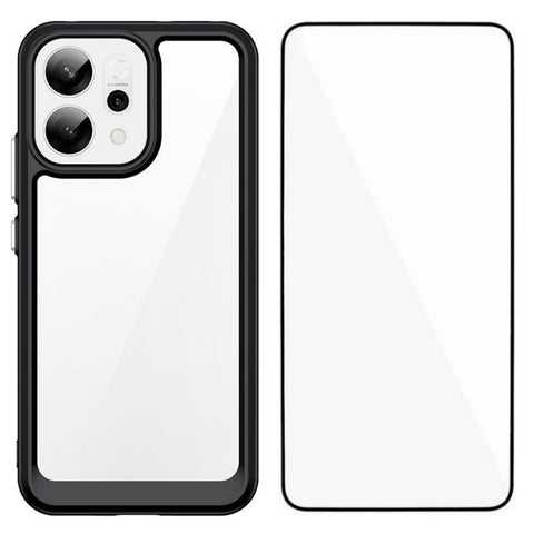 WANLONFENG For Oppo Reno14 5G (Global) Phone Case  XC Series TPU Acrylic Cover with Tempered Glass (Big Lens Hole)