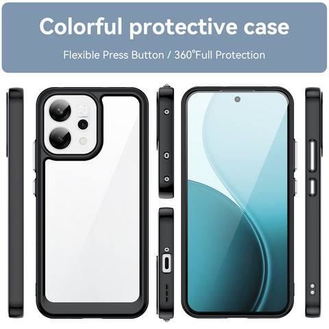 WANLONFENG For Oppo Reno14 5G (Global) Phone Case  XC Series TPU Acrylic Cover with Tempered Glass (Big Lens Hole)