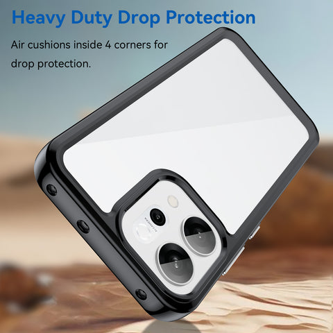 WANLONFENG For Oppo Reno14 5G (Global) Phone Case  XC Series TPU Acrylic Cover with Tempered Glass (Big Lens Hole)