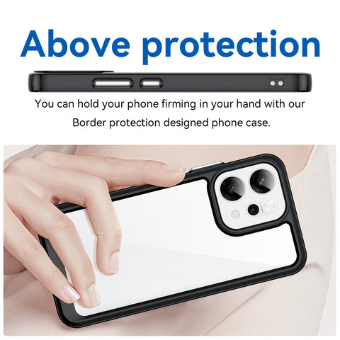 WANLONFENG For Oppo Reno14 5G (Global) Phone Case  XC Series TPU Acrylic Cover with Tempered Glass (Big Lens Hole)