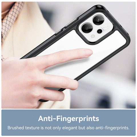 WANLONFENG For Oppo Reno14 5G (Global) Phone Case  XC Series TPU Acrylic Cover with Tempered Glass (Big Lens Hole)