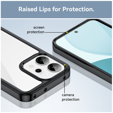 WANLONFENG For Oppo Reno14 5G (Global) Phone Case  XC Series TPU Acrylic Cover with Tempered Glass (Big Lens Hole)