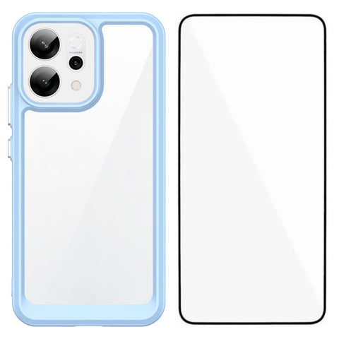 WANLONFENG For Oppo Reno14 5G (Global) Phone Case  XC Series TPU Acrylic Cover with Tempered Glass (Big Lens Hole)