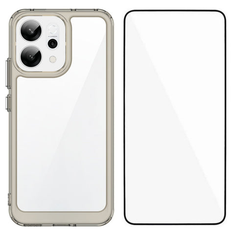WANLONFENG For Oppo Reno14 5G (Global) Phone Case  XC Series TPU Acrylic Cover with Tempered Glass (Big Lens Hole)