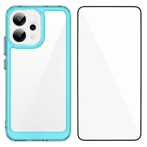 WANLONFENG For Oppo Reno14 5G (Global) Phone Case  XC Series TPU Acrylic Cover with Tempered Glass (Big Lens Hole)