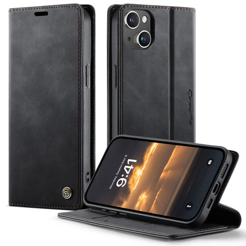 CASEME For iPhone 14 Plus Case  033 Series RFID Blocking Wallet Stand Calf Texture Leather Phone Cover