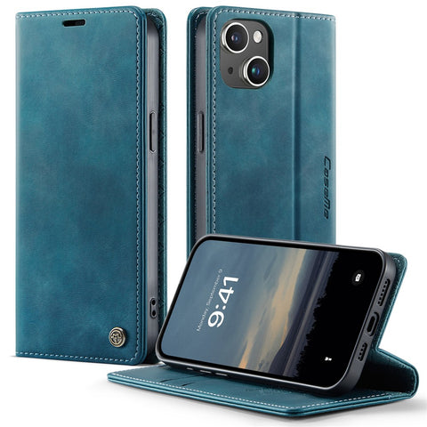 CASEME For iPhone 14 Plus Case  033 Series RFID Blocking Wallet Stand Calf Texture Leather Phone Cover