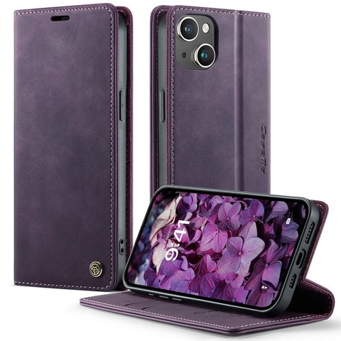 CASEME For iPhone 14 Plus Case  033 Series RFID Blocking Wallet Stand Calf Texture Leather Phone Cover