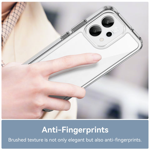 WANLONFENG For Oppo Reno14 5G (Global) Case  MF Series TPU Acrylic Clear Phone Cover with Tempered Glass Film