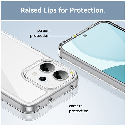 WANLONFENG For Oppo Reno14 5G (Global) Case  MF Series TPU Acrylic Clear Phone Cover with Tempered Glass Film