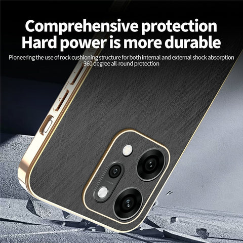 KADEM For Oppo Reno14 Pro 5G (Global) Case Electroplating Silk Texture PU + TPU Phone Back Cover