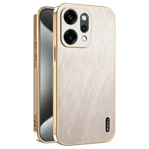 KADEM For Oppo Reno14 Pro 5G (Global) Case Electroplating Silk Texture PU + TPU Phone Back Cover