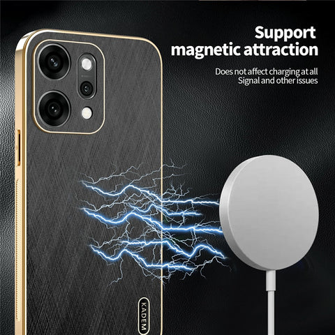 KADEM For Oppo Reno14 5G (Global) Case Electroplating Silk Texture PU + TPU Phone Back Cover