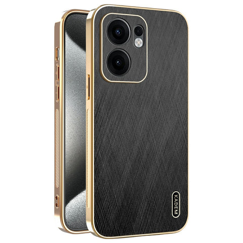 KADEM For Oppo Reno13 F 5G (Reno 13 FS 5G) / 4G Case Electroplating Silk Texture PU + TPU Phone Back Cover